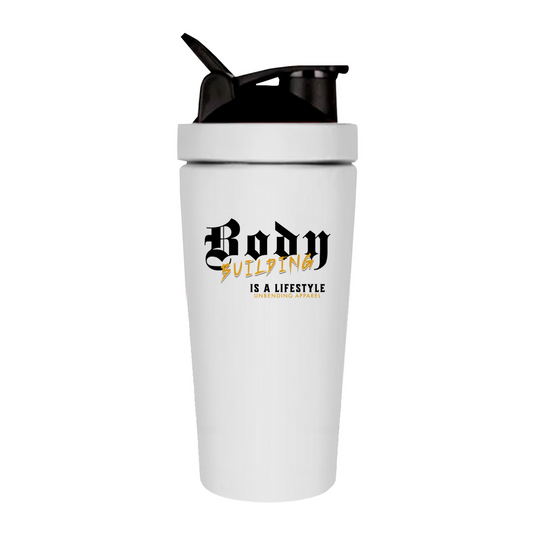 Gym Shaker - Bodybuilding Is A Lifestyle - Gelb - Unbending Apparel
