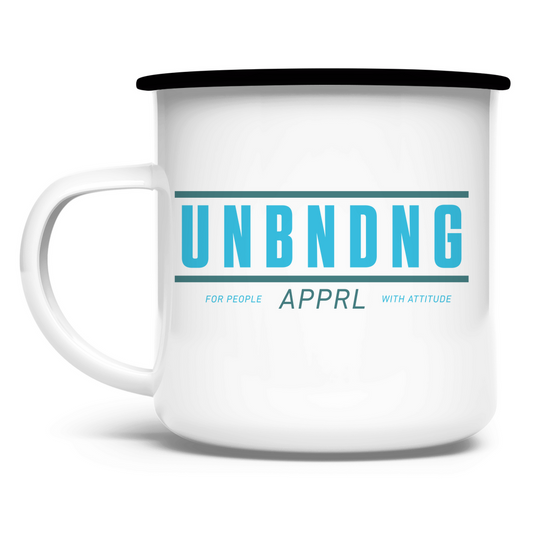 Emaille Tasse - For People With Attitude - Blau Grün - Unbending Apparel