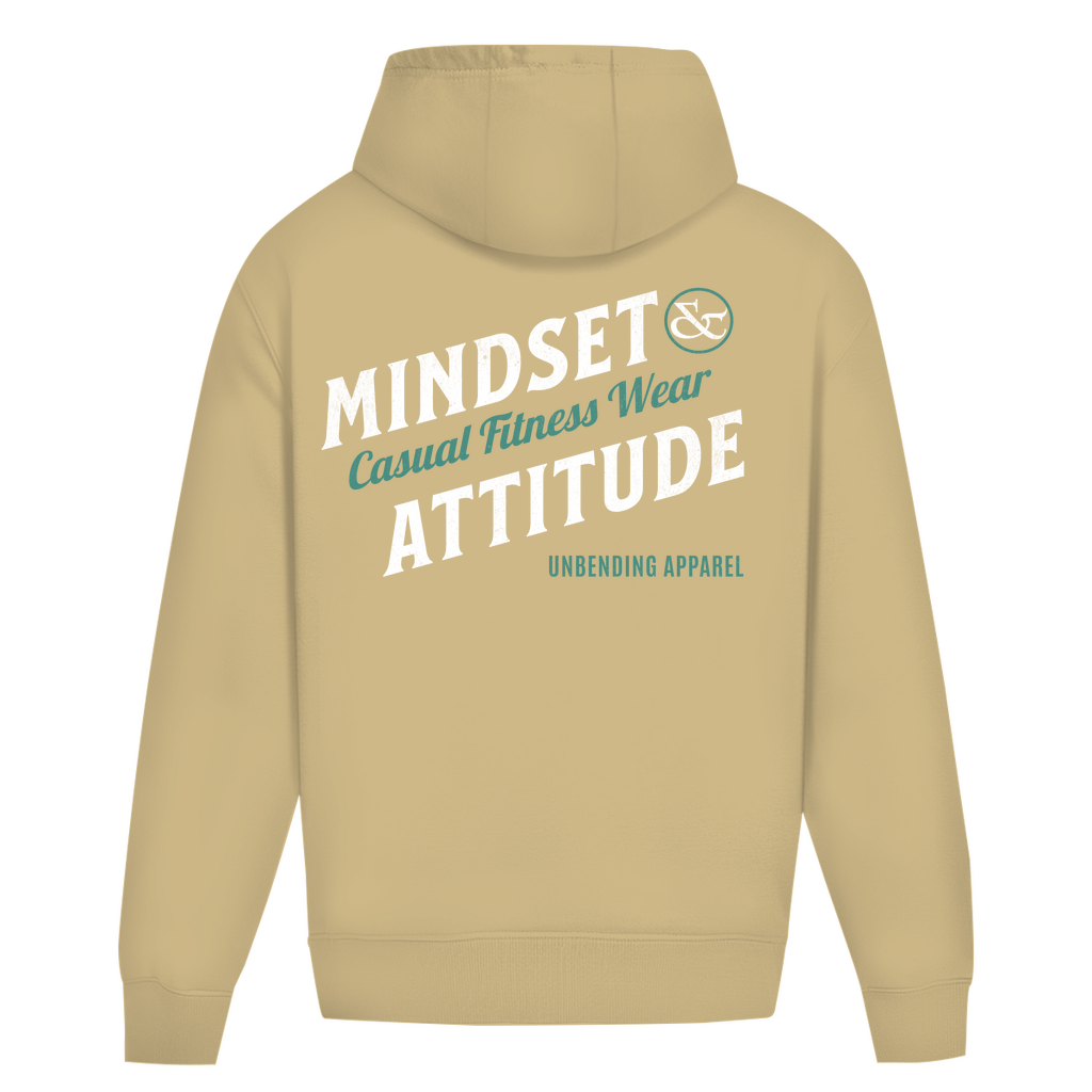 Oversize Hoodie Unisex - Mindset And Attitude - Grün/Weiß