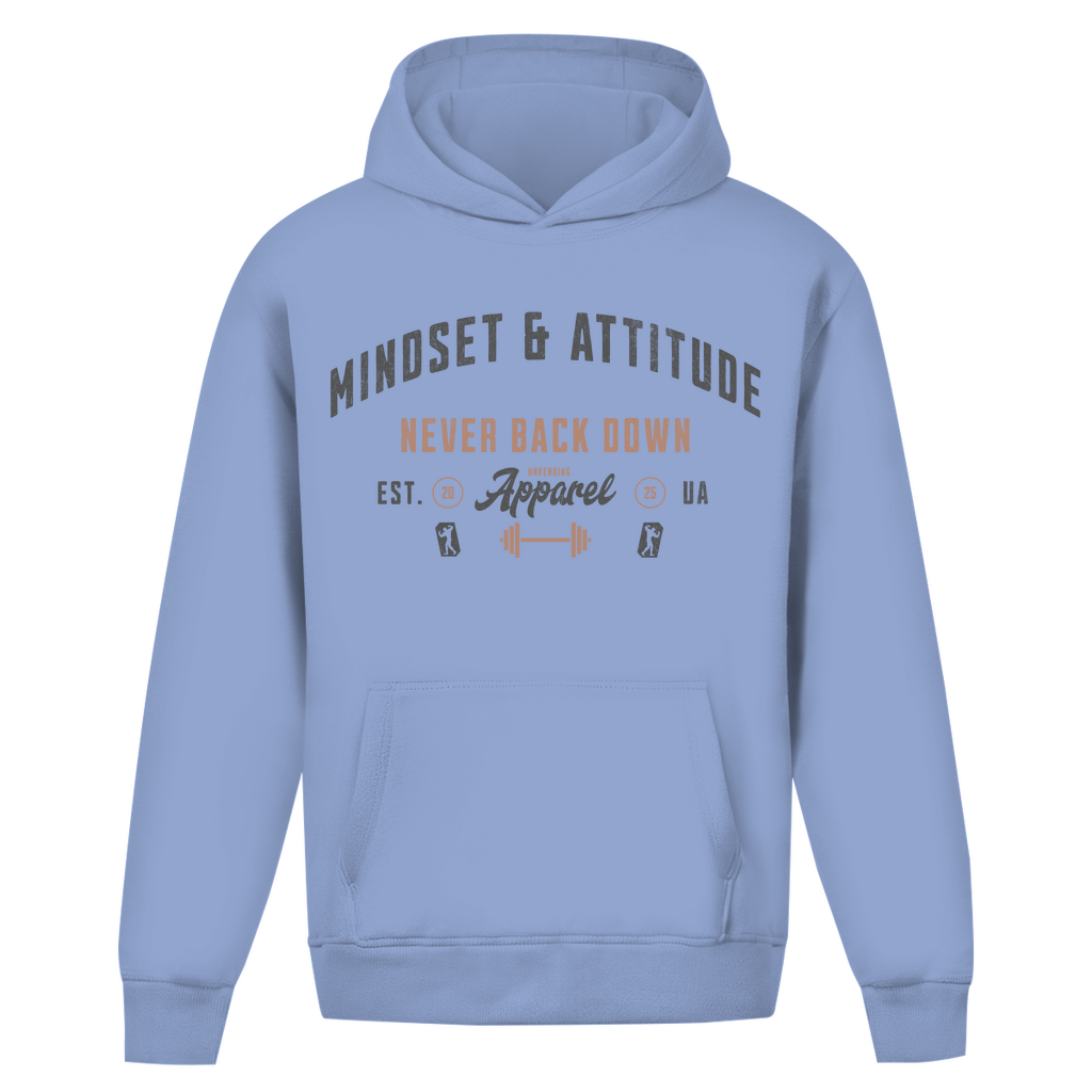 Oversize Hoodie Unisex -  Mindset And Attitude - Grau/Braun - Unbending Apparel