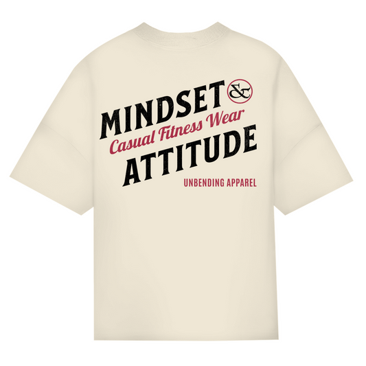 Oversize T-Shirt Unisex - Mindset And Attitude - Schwarz/rot - Unbending Apparel