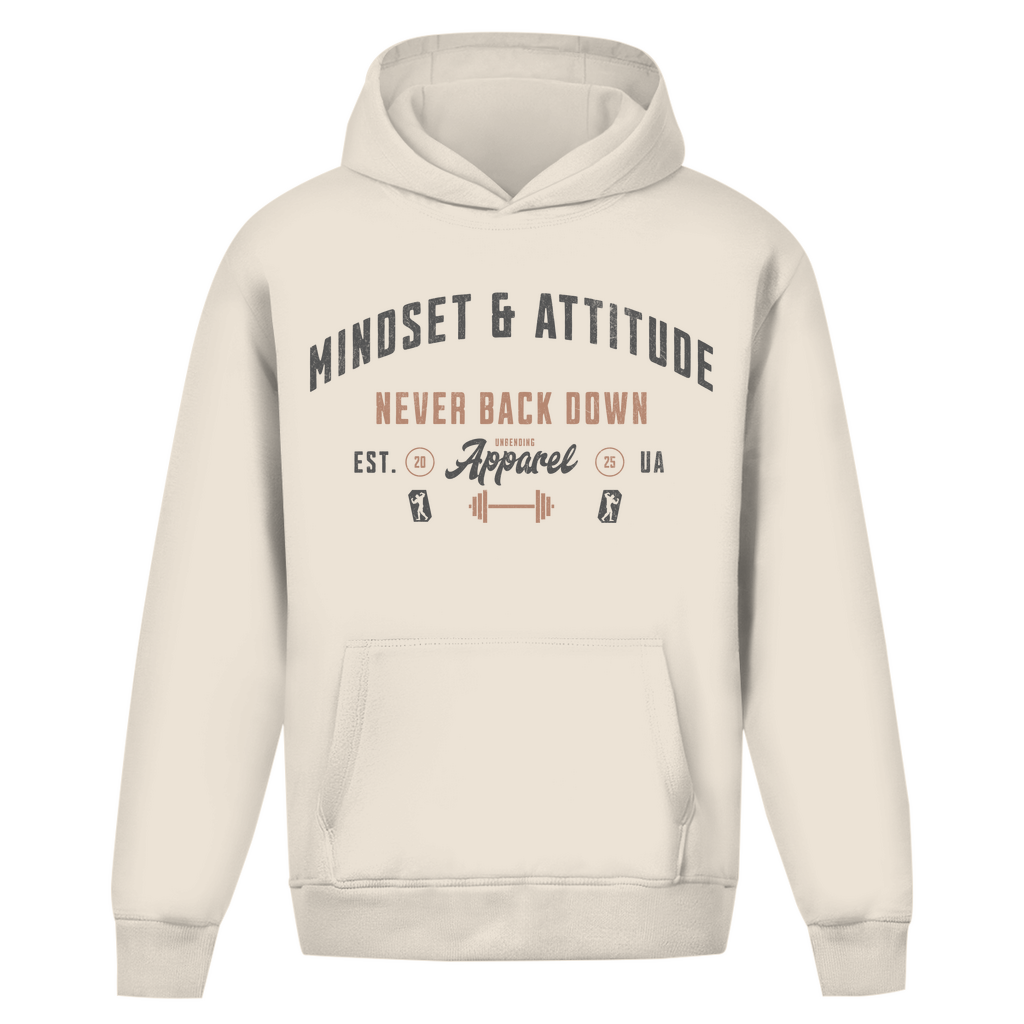 Oversize Hoodie Unisex -  Mindset And Attitude - Grau/Braun - Unbending Apparel