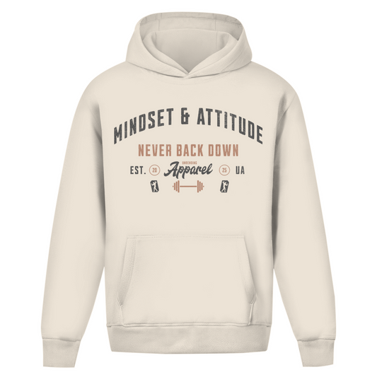Oversize Hoodie Unisex -  Mindset And Attitude - Grau/Braun - Unbending Apparel