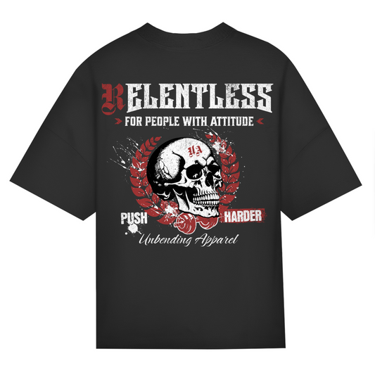 Oversize T-Shirt Unisex - Push Harder - Rot/Weiß - Unbending Apparel