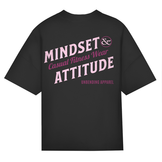 Oversize T-Shirt Unisex - Mindset And Attitude - Pink/Lila - Unbending Apparel