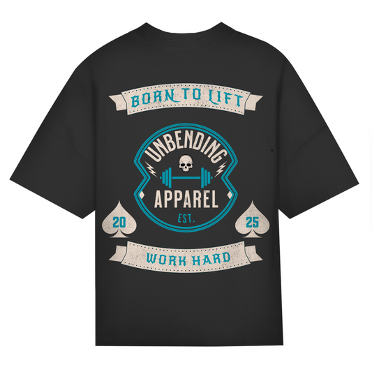 Oversize T-Shirt Unisex - Born To Lift - Grün/Beige - Unbending Apparel