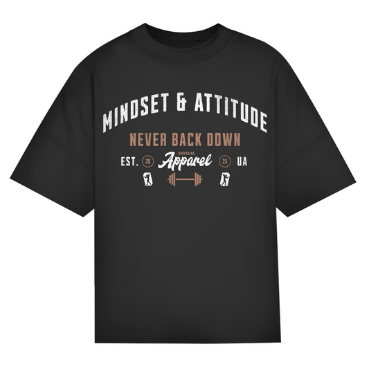 Oversize T-Shirt Unisex - Mindset And Attitude - Braun/Weiß - Unbending Apparel