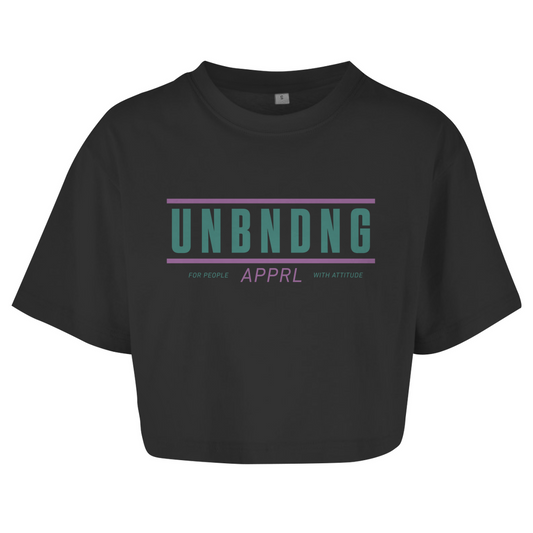 Oversize Crop Top - For People With Attitude - Grün/Lila - Unbending Apparel