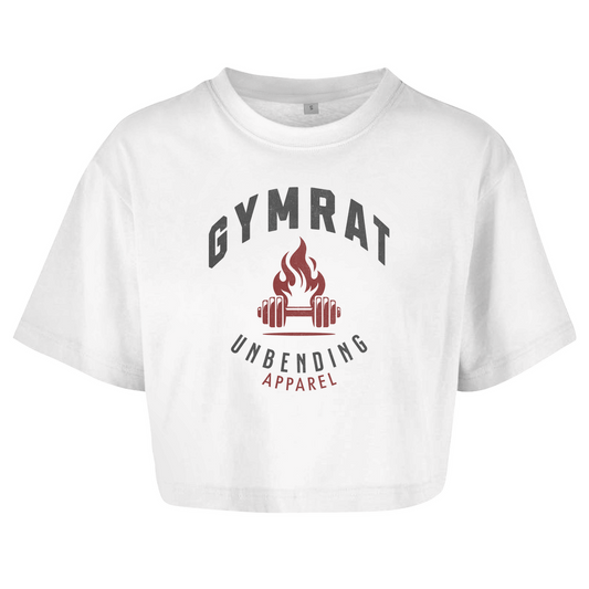 Oversize Crop Top - Gymrat - Grau/Rot - Unbending Apparel