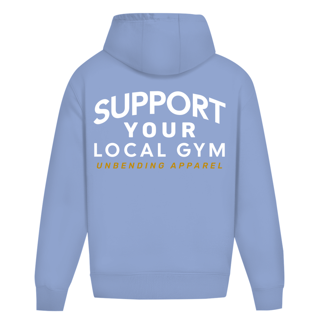 Oversize Hoodie Unisex - Support Your Local Gym - weiß - Unbending Apparel